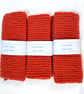 3x 100% cotton dish cloth hand knitted washable