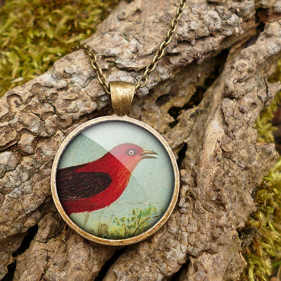 Red Bird Large Necklace (TB06)
