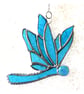 Dragonfly Suncatcher Stained Glass Turquoise Closed Wing - Image 5