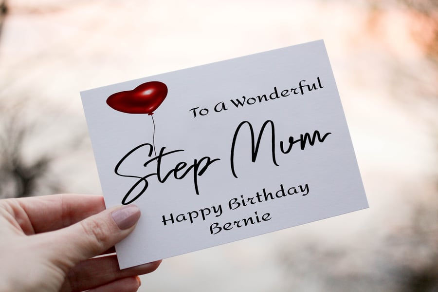 Special Step Mum Birthday Card, Birthday Card for Step Mum, Birthday Card