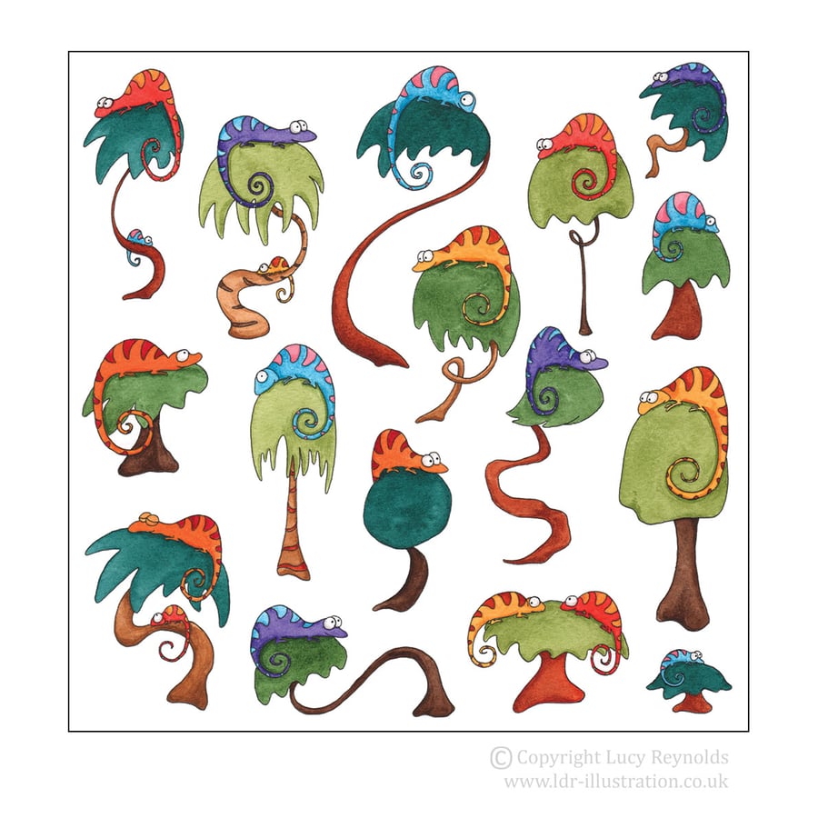 Colourful Chameleons Card