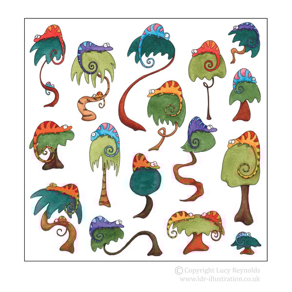 Colourful Chameleons Card