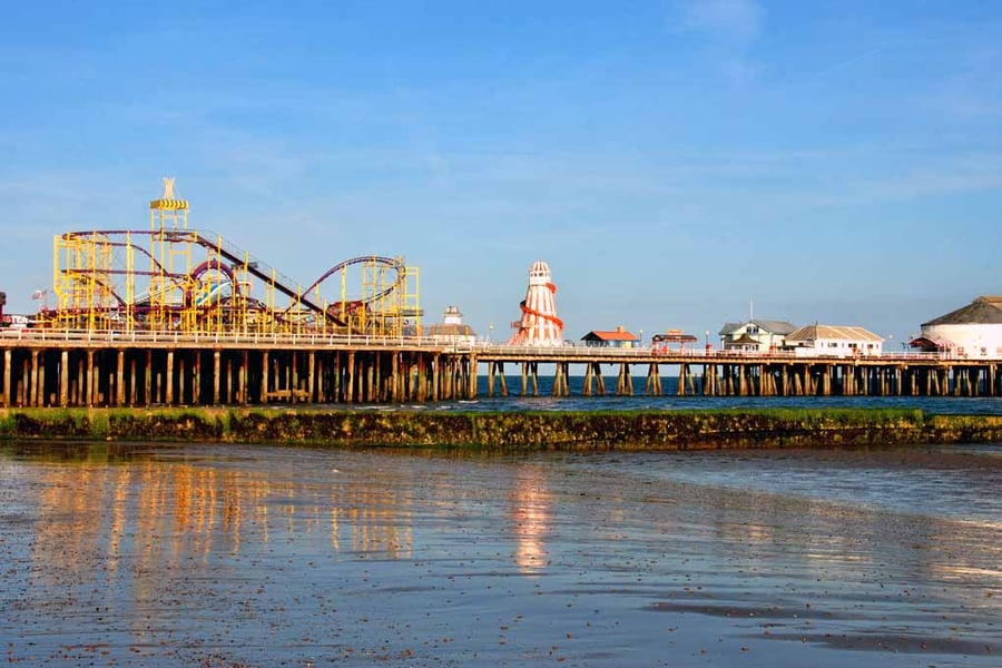 Clacton On Sea Pier And Beach Essex UK Photograph Print