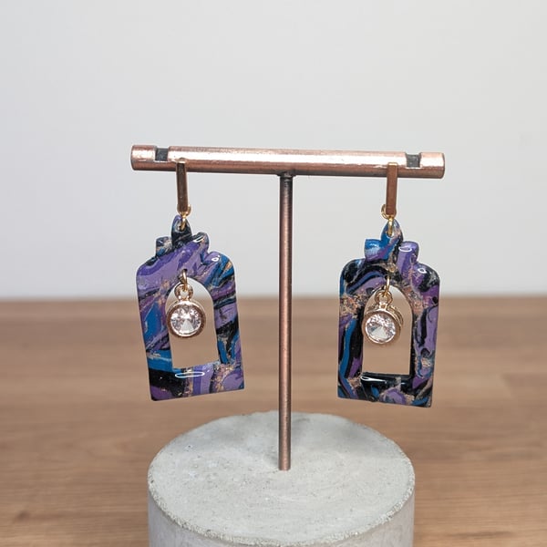 Yzma inspired arch dangle earrings 