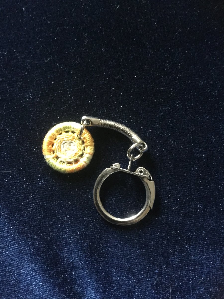 Dorset Button Key Ring, Yellow-Green, K5