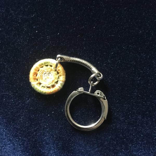 Dorset Button Key Ring, Yellow-Green, K5