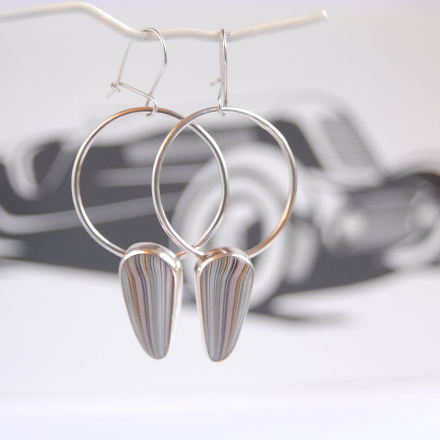 Statement fordite hoop earrings