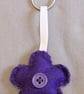 Handmade felt flower keyring, bagcharm, accessory - purple - Image 2
