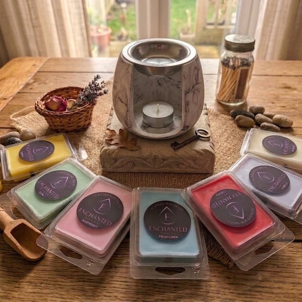 Black & White Marble Effect Eco-Resin Wax Melt & Burner Set