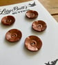 5 Vintage Bronze Flower Cup Buttons - Image 2