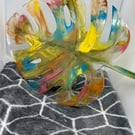 Neon canopy leaf resin decor