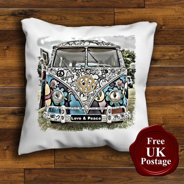 VW Splitscreen Campervan Cushion Cover, Choose Your Size