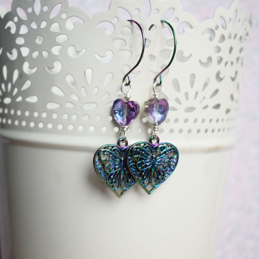Butterfly Hearts Earrings