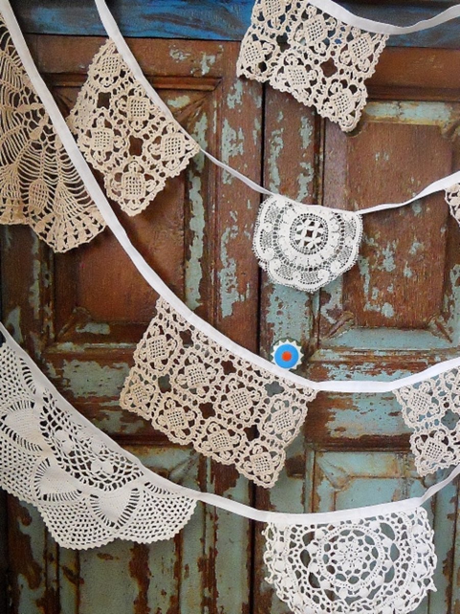 Vintage Doily bunting - great for Christmas or Weddings! 