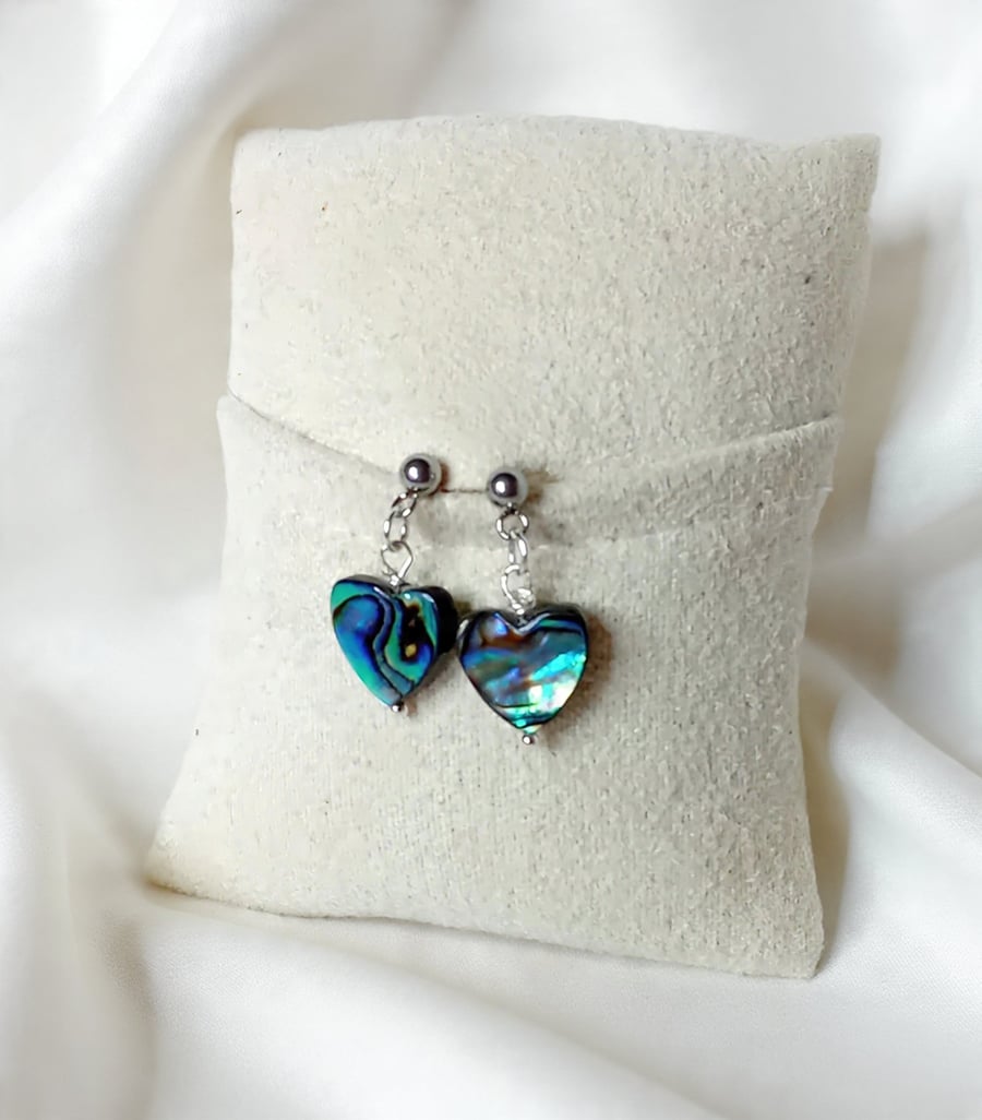 Abalone Heart Earrings