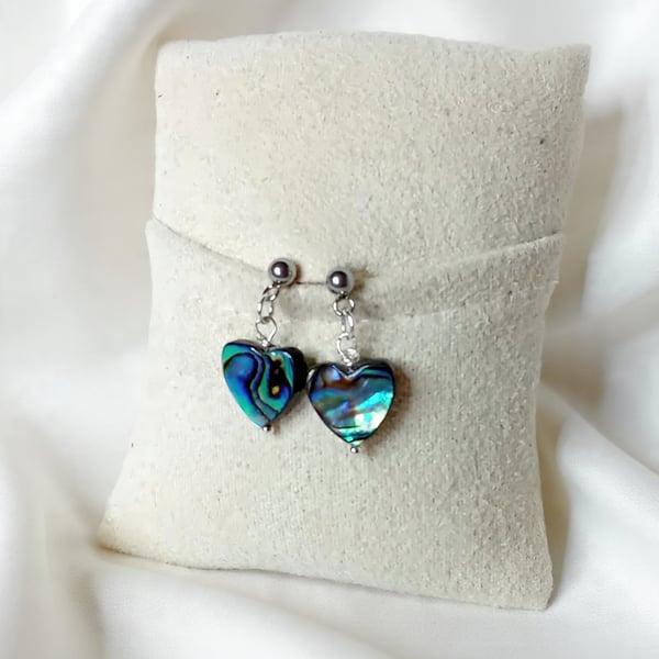 Abalone Heart Earrings