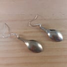 Upcycled Silver Plated Sugar Tong Spoon Earrings (SPE102511)