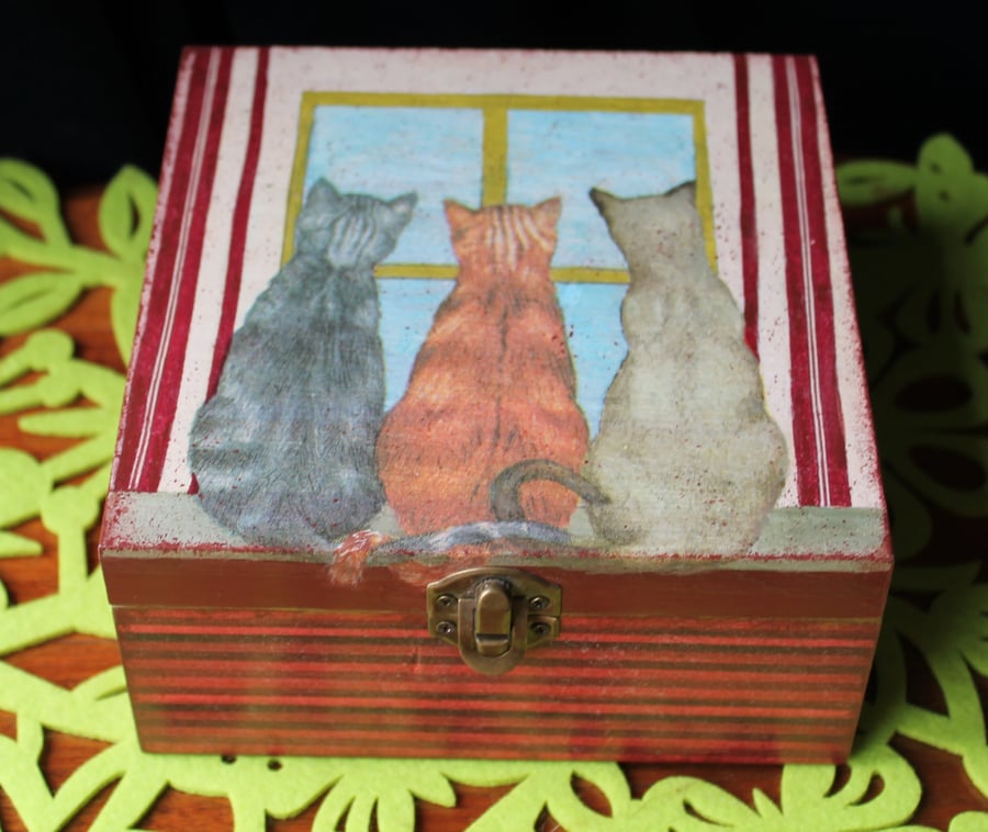 Decoupaged Jewellery box Letter box or memories box Watchers  