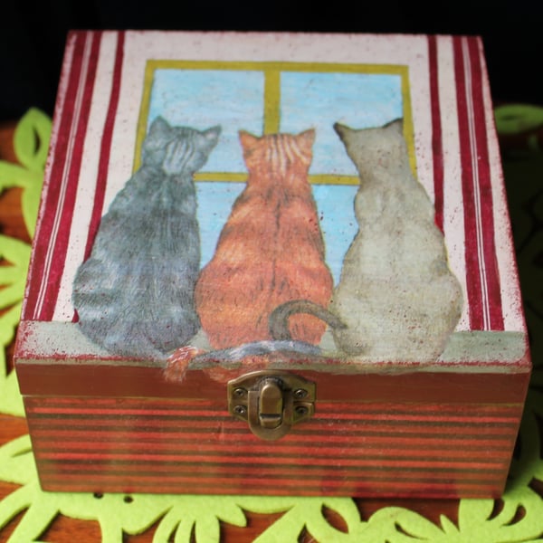 Decoupaged Jewellery box Letter box or memories box Watchers  