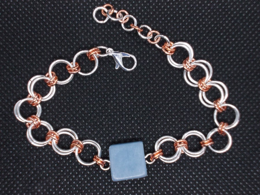 SALE - Chainmaille bracelet with Angelite