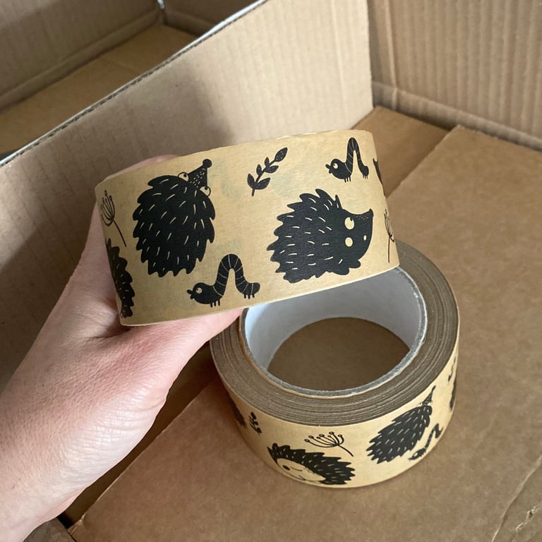 Hedgehog self-adhesive kraft paper tape. 50mm x 50M