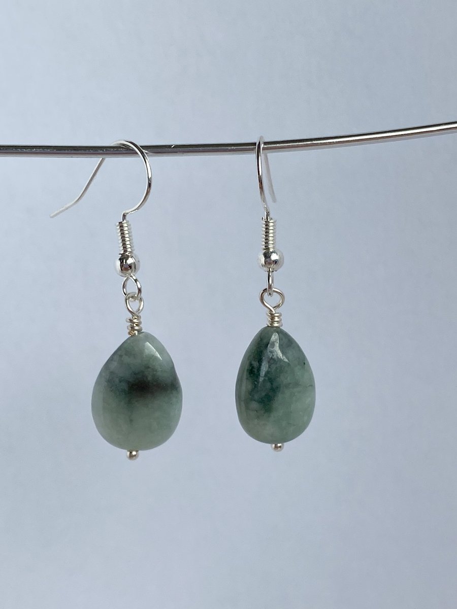 Jade earrings - made in Scotland. 