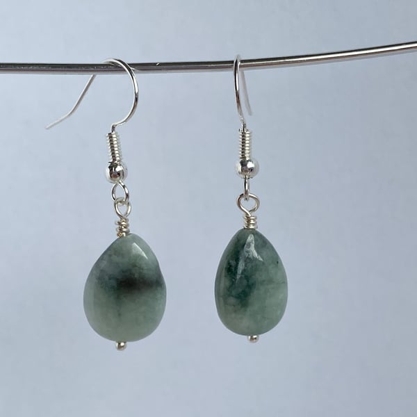 Jade earrings - made in Scotland. 