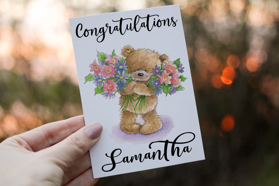 Teddy Bear Congratulations Card, You Passed Congratulations Card