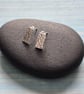  Rectangular Beautiful Textured Stud Earrings Sterling Silver 925 