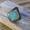 Slate leaf mini brooch ,lapel pin 