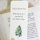 Silver Birch Tree Bookmark With Motivational Words - Double Sided 