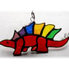 Dinosaur Suncatcher Stained Glass Stegosaurus Rainbow Jurassic