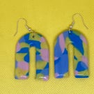 Large Polymer Clay Arch Dangle Earrings 