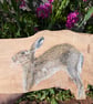 Original Hare Painting on Reclaimed Wood - Image 3