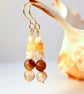 Brown Agate And Shell Earrings - Handmade In Devon - Image 3