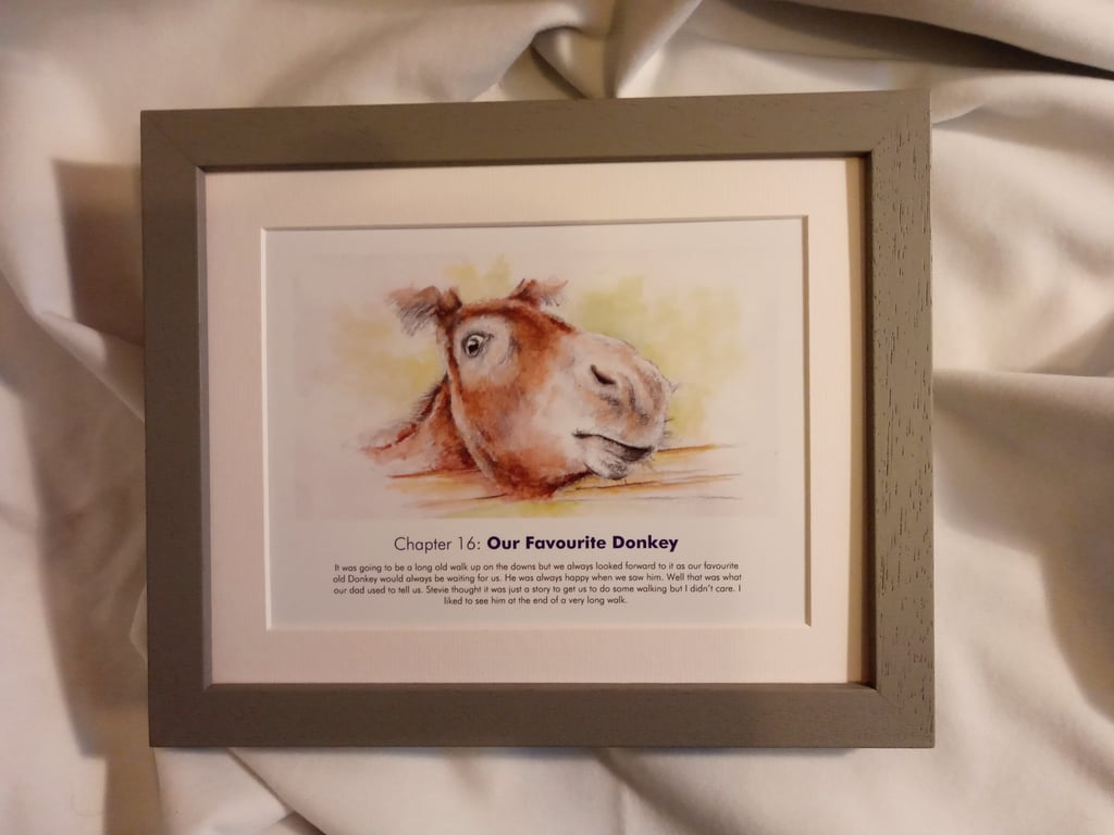 Watercolour print of a Southdowns Donkey Sussex