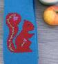 Red Squirrel Knitted Scarf with flower embroidery - Image 5