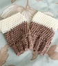 Brown Pompom Hat, cowl and fingerless mitts - Image 4