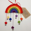 March Winds, April Showers, May Flowers. Crochet Rainbow Hanger