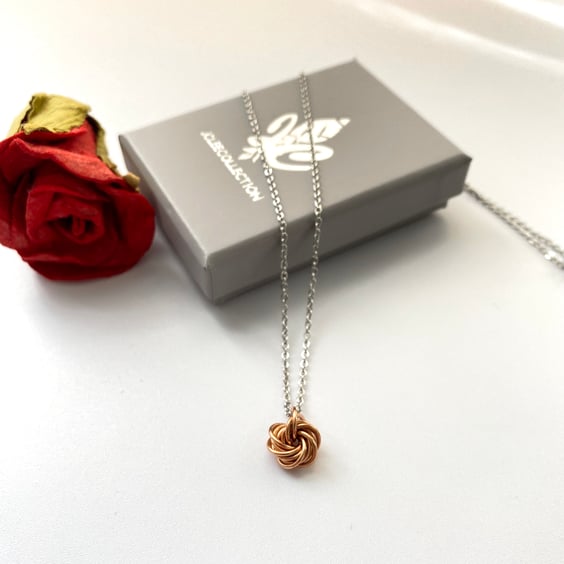Pure Bronze Rosette Swirl Pendant Necklace 8th or 19th Anniversary Gift idea