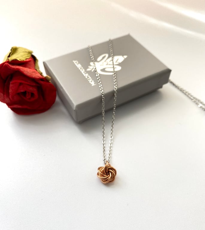 Pure Bronze Rosette Swirl Pendant Necklace 8th or 19th Anniversary Gift idea