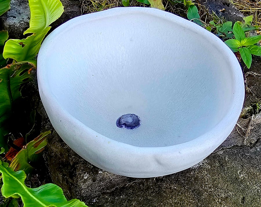 Handmade ceramic fossil bowl inspired by the White Cliffs of Dover 