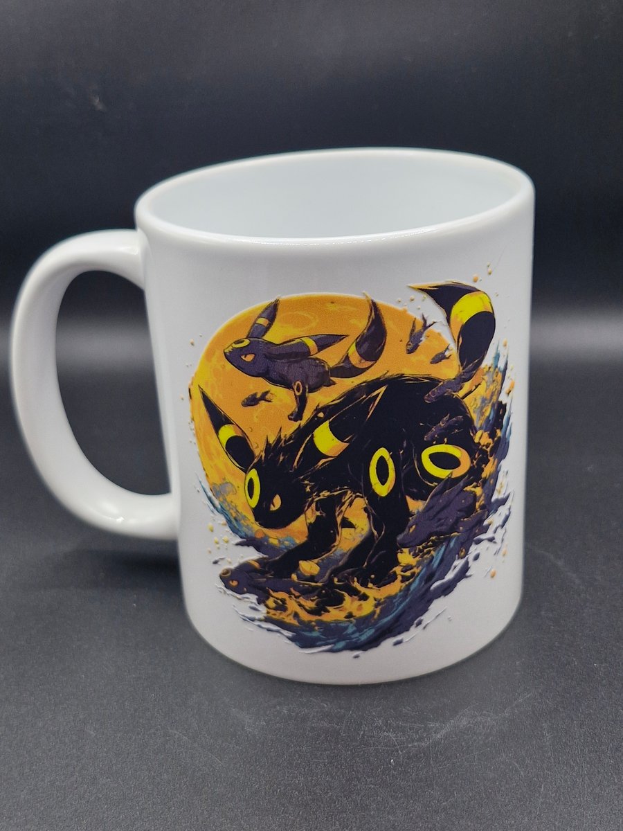 New Umbreon Mug Pokemon Go Fan Art Anime TV Dark Type
