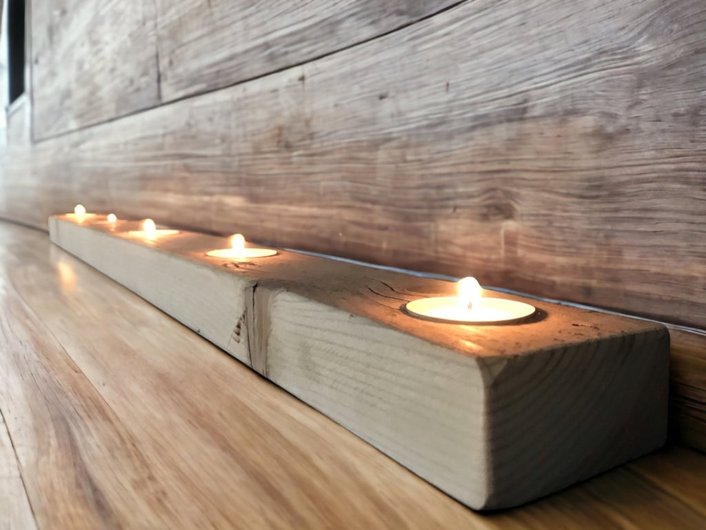 Rustic Tea Light Centrepiece Wood Tea Light Holder Sustainably Sourced THE WELLS