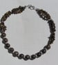 Brown Bronzite & Gold Tiger Eye Gemstone Chunky Statement Necklace "Cognac" - Image 7