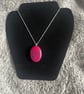 Magenta pink agate necklace 