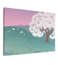 Spring Scene with Cherry Blossom Tree - original acrylic art - Image 3