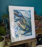 Blue Crab Fine Art Print, A4 Mounted, Coastal Food Art, Contemporary Watercolour - Image 8