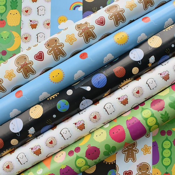 Pick 'n' Mix Gift Wrap - any 5 sheets - choose from 5 kawaii designs