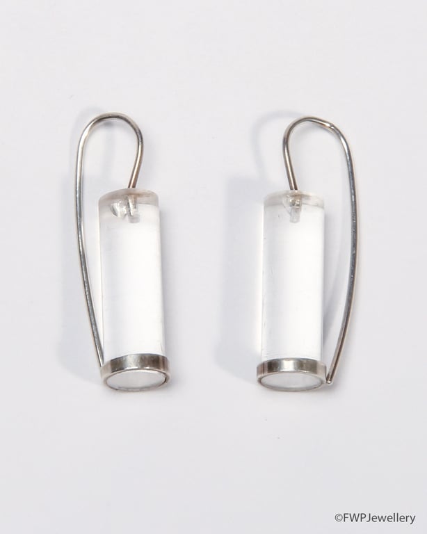 Clear Acrylic and Silver Earrings